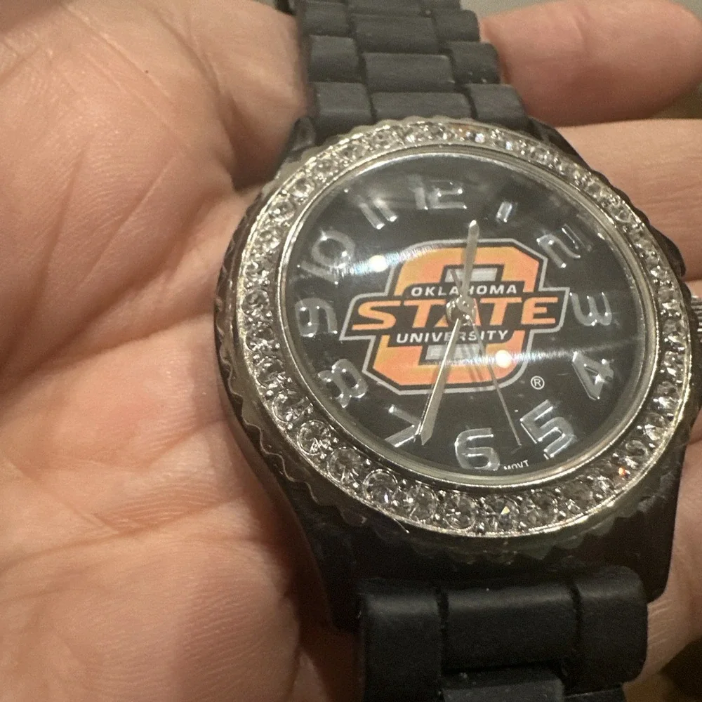 Works OKLAHOMA State University Crystal Womens Watch Black‎ Strap  New Batt 40mm